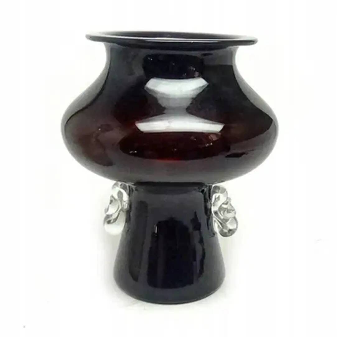Vase, Polish modernism, burgundy glass, Poland, 1970s