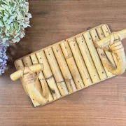 Patère double vintage rotin