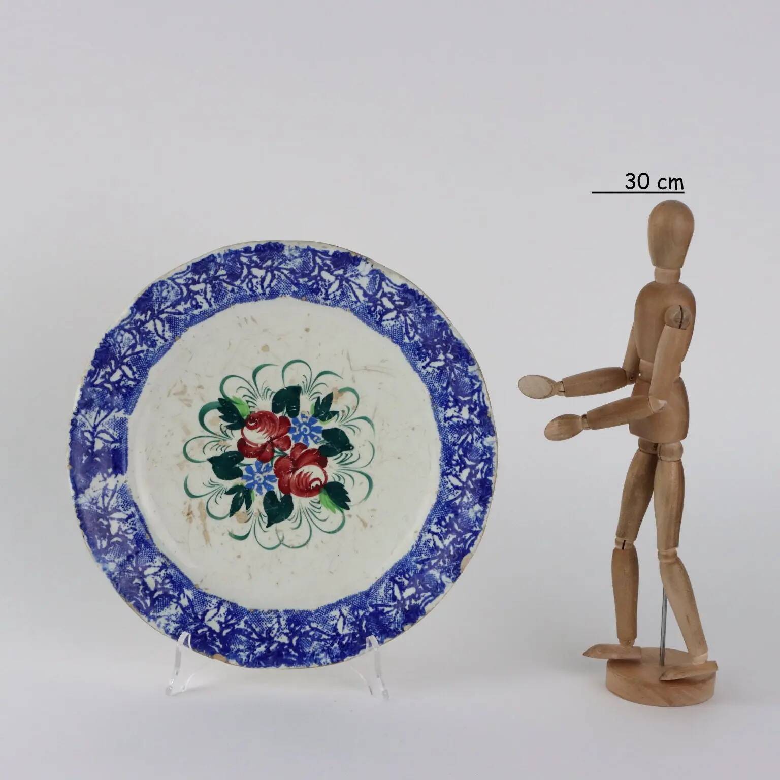 Antique ceramic plate from Mondovì, Italy, 19th century