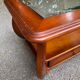 Louis XIV coffee table in solid wood and glass with 2 drawers