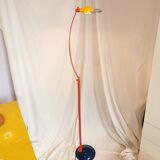 Multicolored articulated floor lamp, postmodern, 1980
