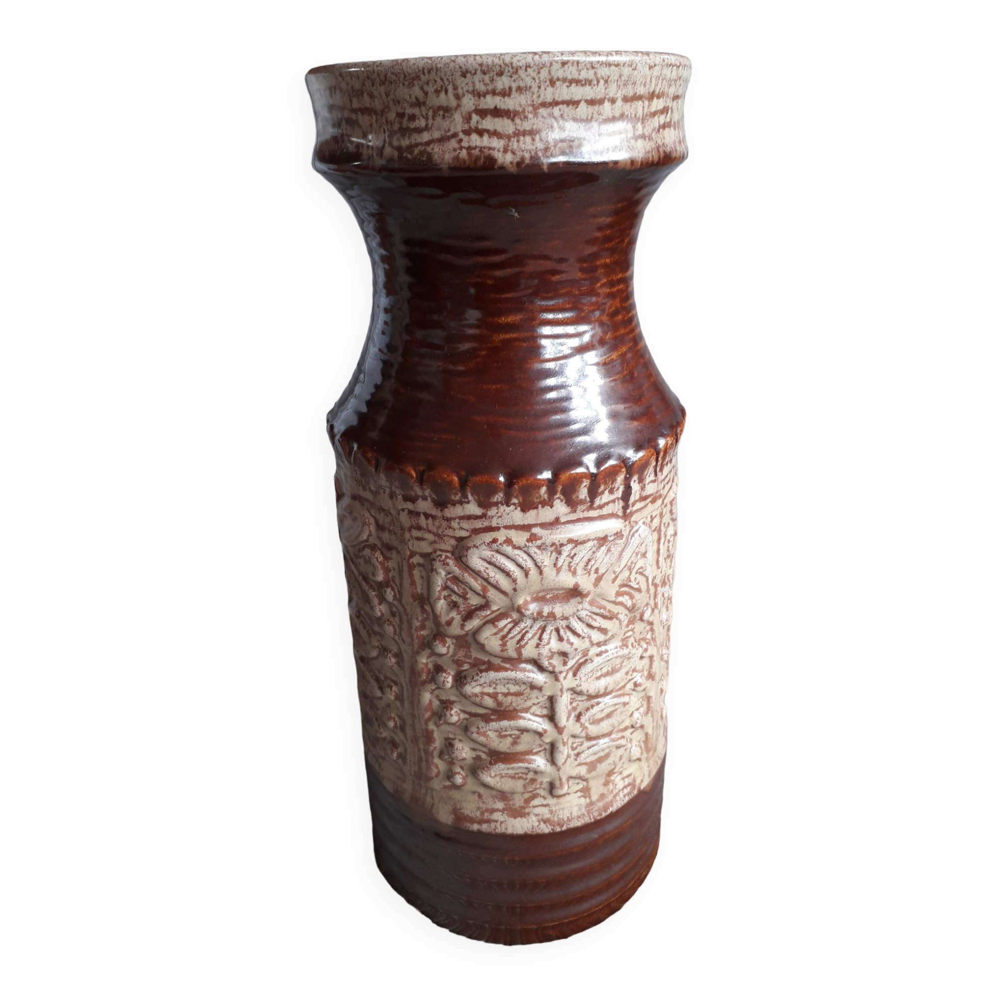 Large ceramic vase Germany with floral decoration