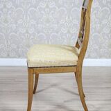 Set of 2 Ash Chairs in White Upholstery, 1950s