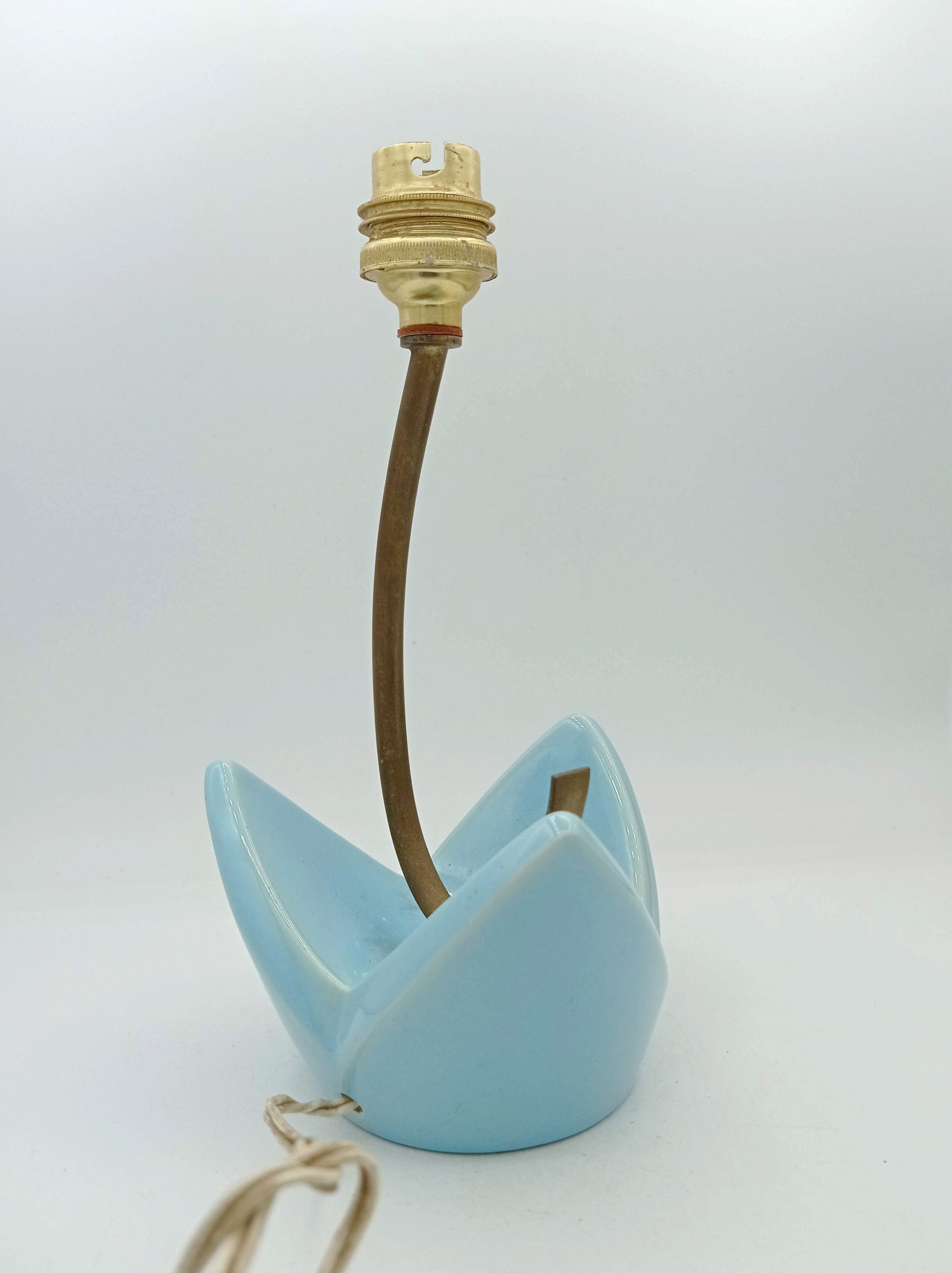 Ceramic lamp and brass circa 1955