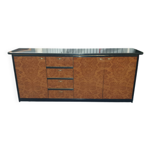 Buffet en placage de - ronce noyer