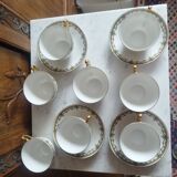 8 Art Deco Sigismond Maas cups Limoges porcelain