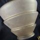 Yellow art deco lampshade with gold stripes