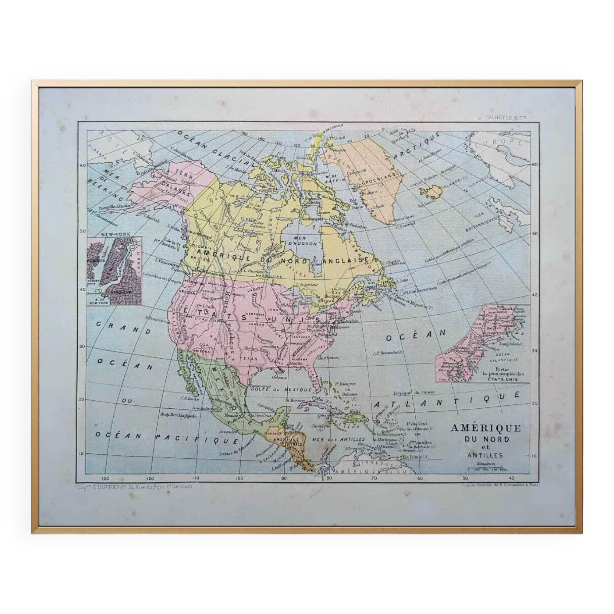 Imprimée en 1878, L'Amérique du Nord.