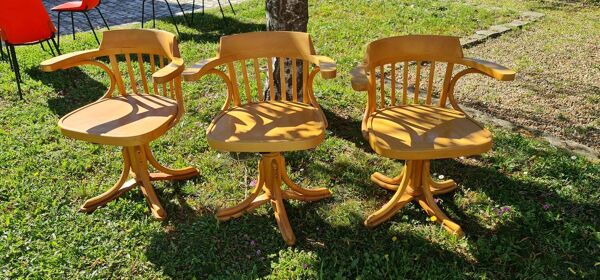 3 fauteuils de bureau thonet pour zmg radomsko prix unitaire