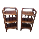 Pair of vintage rattan bedside tables