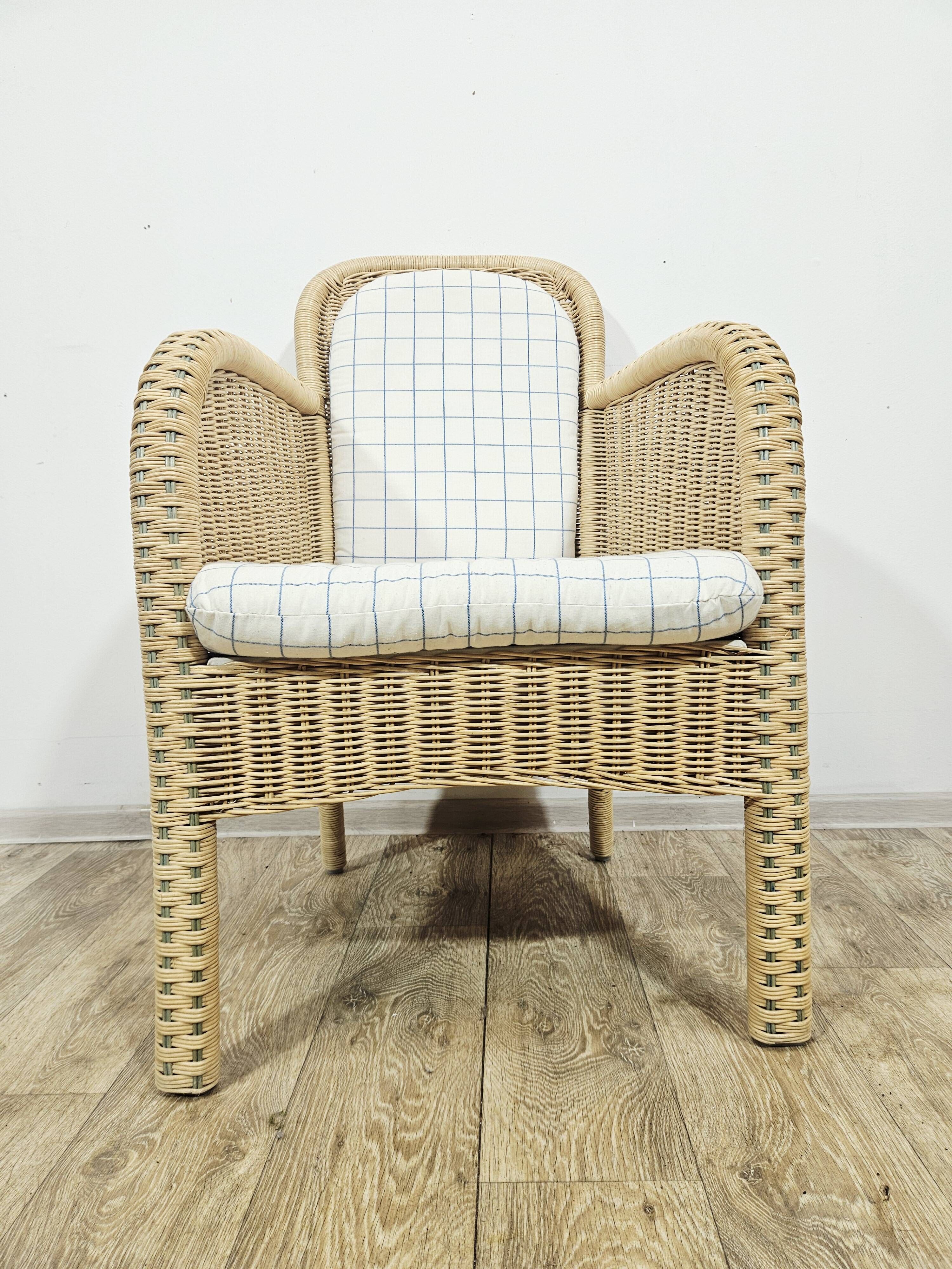 Set of 4 wicker armchairs / Domicil Möbel / Germany/ 1990s.