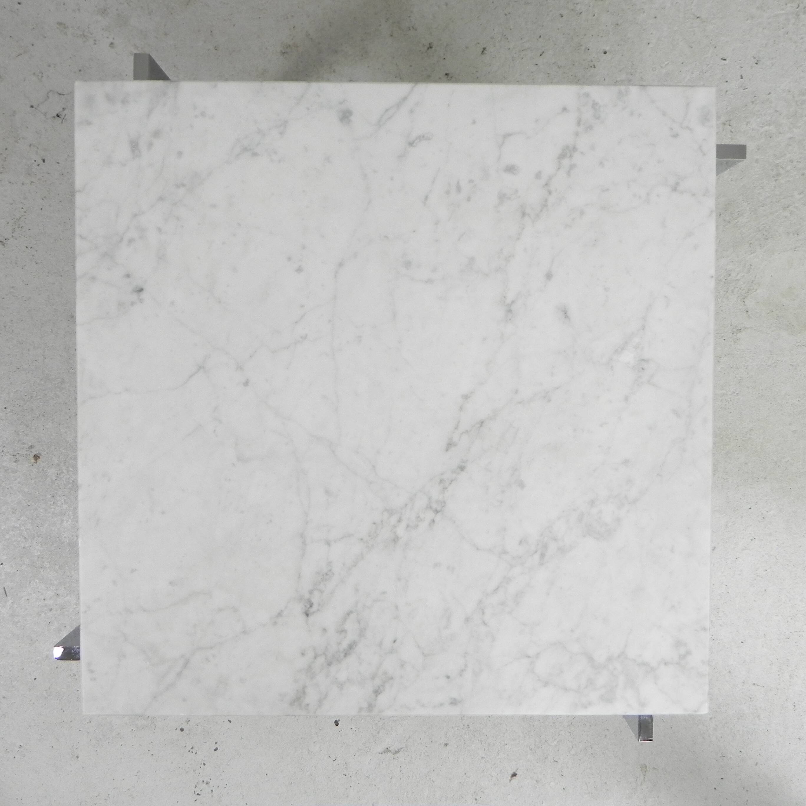 Coffee table with Carrara marble top 60 x 60 cm, 1970