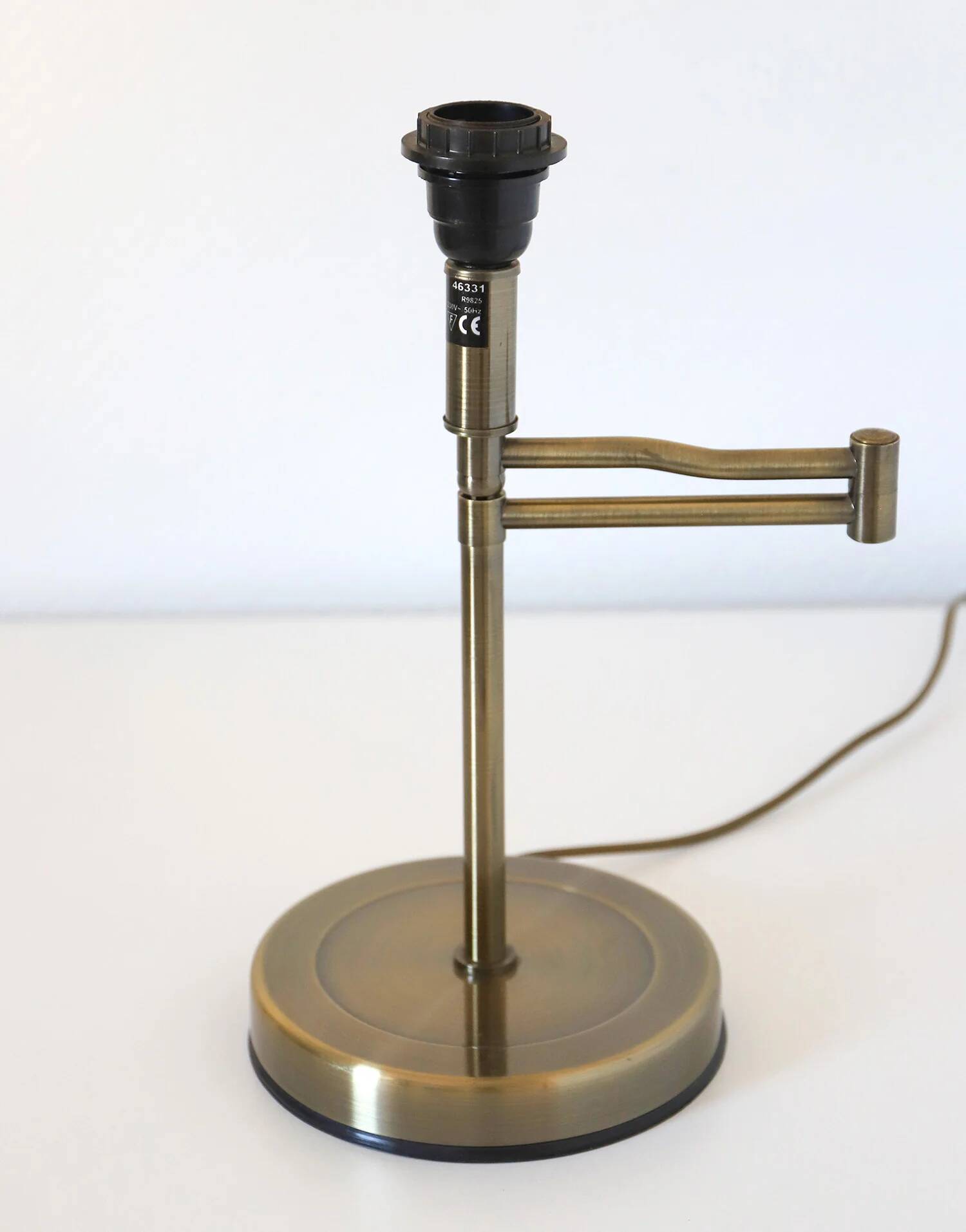 Recycled vintage lamp — with a swivel arm, fluted floral shade