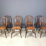 Ensemble de 8 chaises de salle à manger vintage Ercol, années 1950