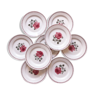 Suite Badonviller de 9 assiettes à dessert