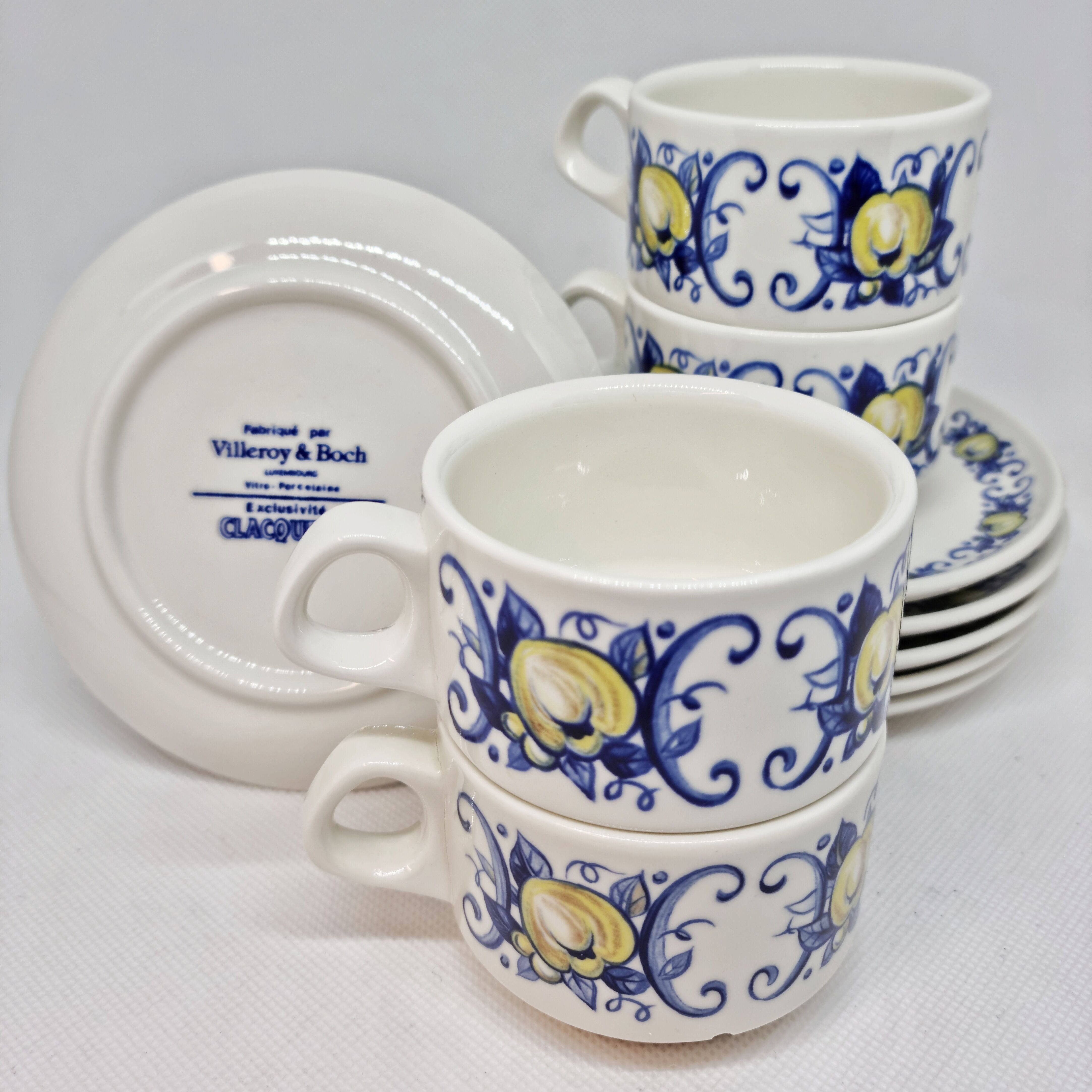 Lot 6 coffee cups Villeroy and Boch Cadiz