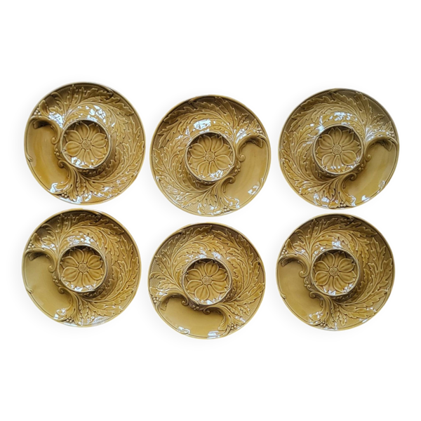6 assiettes artichaut Barbotine Gien