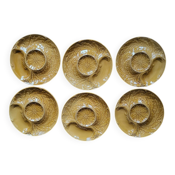 6 artichoke plates Barbotine Gien