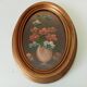 Vintage miniature painting oil painting under glass