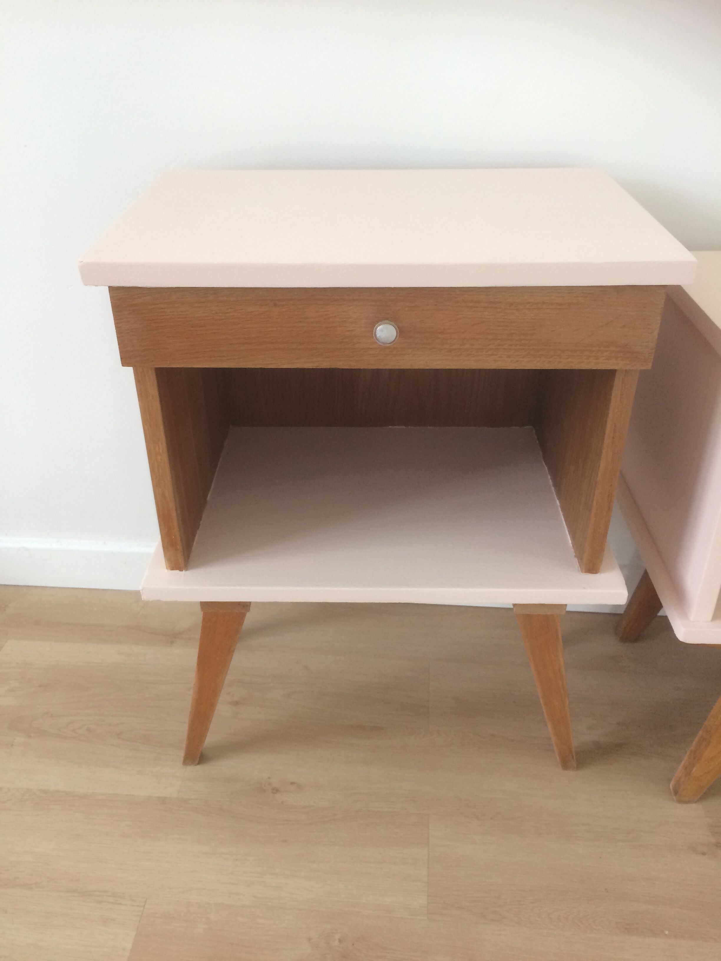 Lot of two vintage bedside tables
