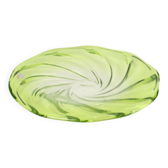 Coupe à fruits XXL Val Saint Lambert Cristal Vert Citron 40 cm
