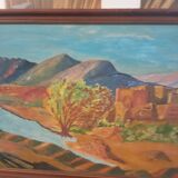 Oil on canvas landscape of the Atlas