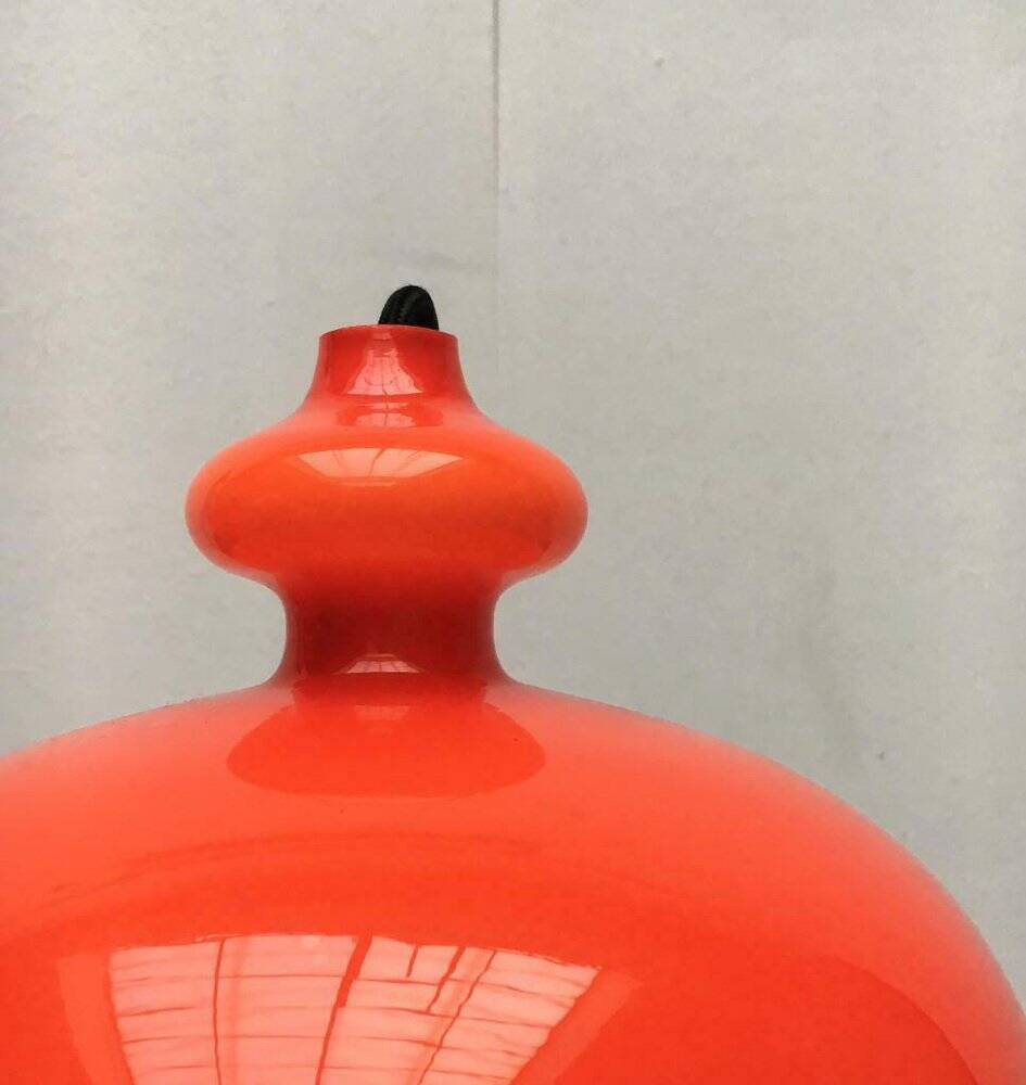 Mid-century Swedish space-age glass pendant lamp by Hans-Agne Jakobsson for Staff and Holmegaard, 1960s.