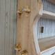 Solid wood shelf in brutalist style