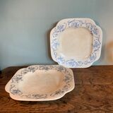 Set of 2 square dishes Regout model Ortus