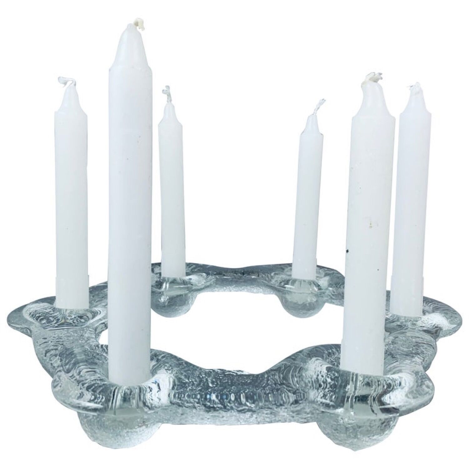 1970s Swedish Pukeberg Glass Candle Holder