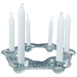 1970s Swedish Pukeberg Glass Candle Holder