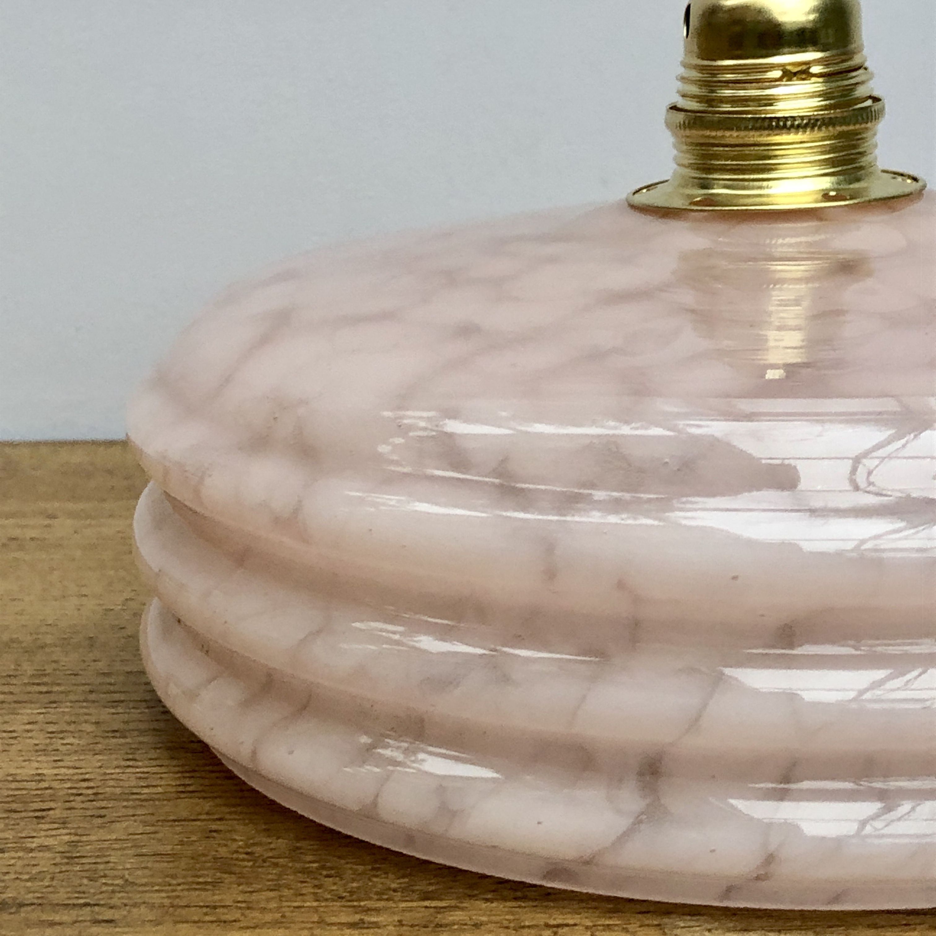 Vintage lampshade wall lamp in pink Clichy glass