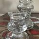 Trio of vintage molded glass candlesticks