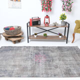 Abstract color handmade wool tapis, 214x117cm