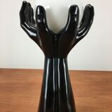 Black hand lamp 70s and opaline globe