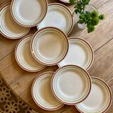 Set of 11 vintage flat plates, Gilles de Gien model