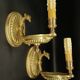 Pair of eagle head wall sconces in Empire style - bronze Lucien GAU, Paris