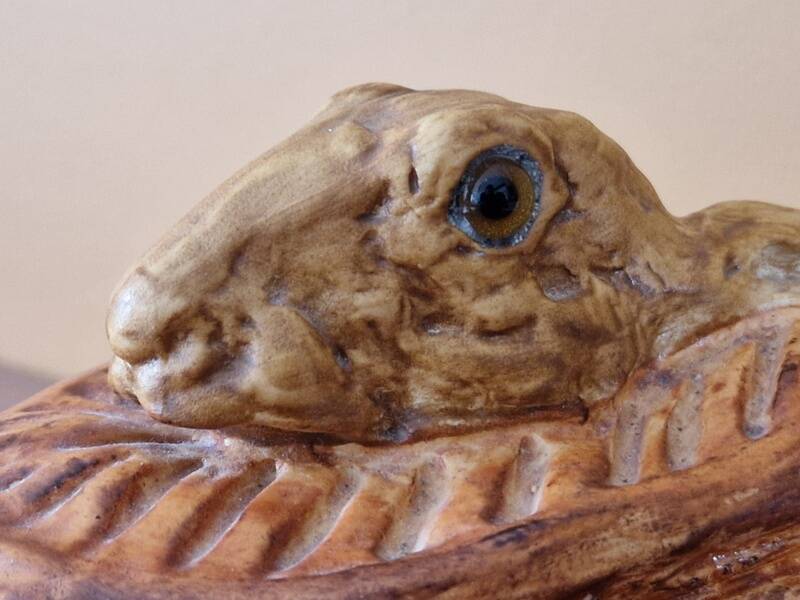 Pillivuyt porcelain terrine decorated with a hare, glass eyes - 19th century