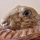 Pillivuyt porcelain terrine decorated with a hare, glass eyes - 19th century