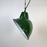 Industrial Green Enamel Factory Pendant Lamp, 1960s