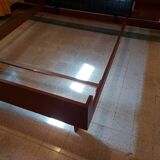 Scandinavian bed in rosewood with built-in bedside