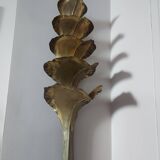 Wall lamp design in gilded metal, leaf décor