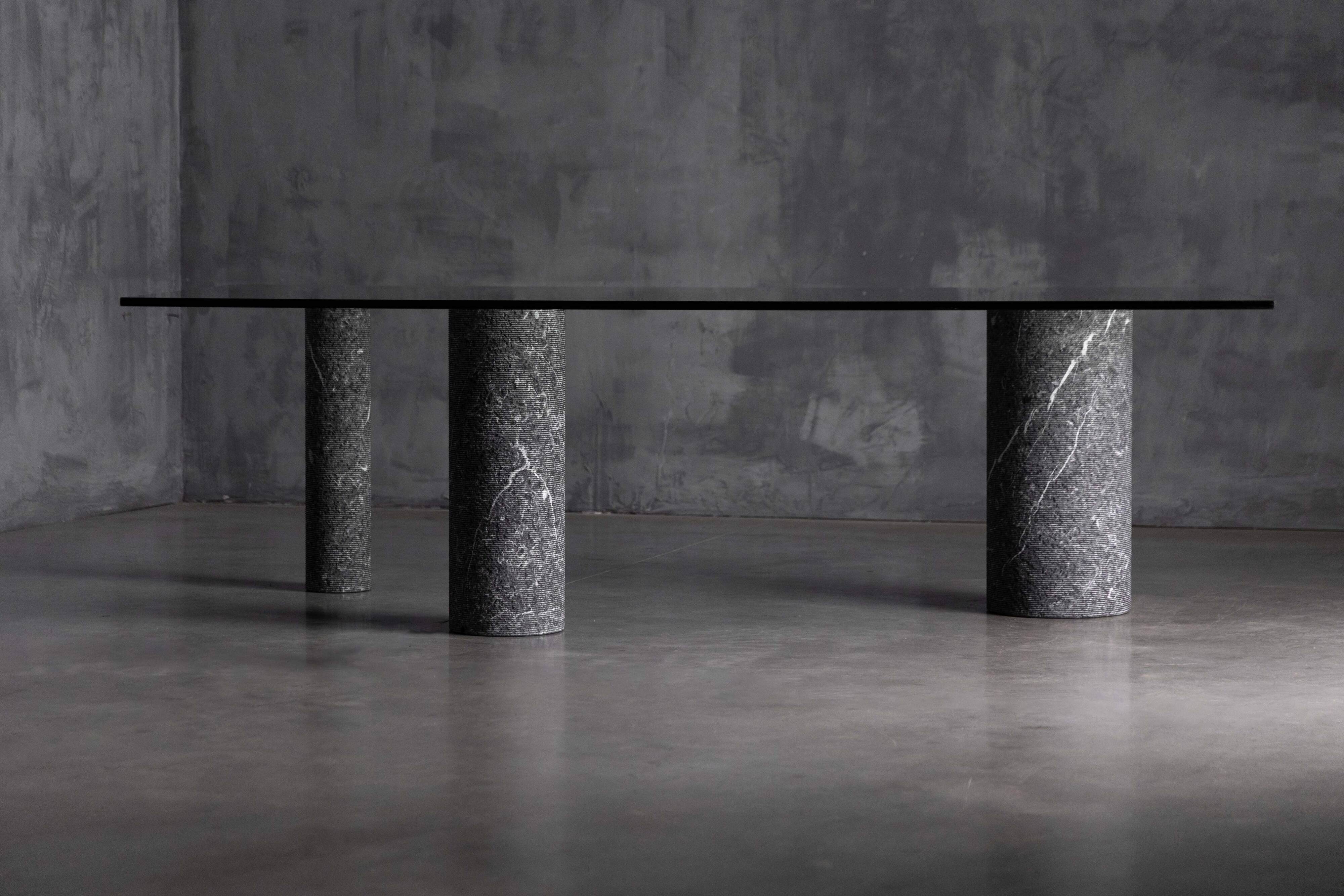 Marble and Glass Dining Table by Massimo Vignelli, Italy, 1980s