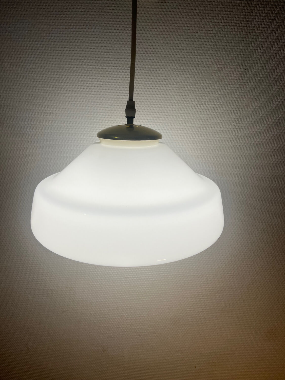 Pascot opaline globe pendant light, gold canopy