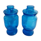 Vintage blue glass bottles 60