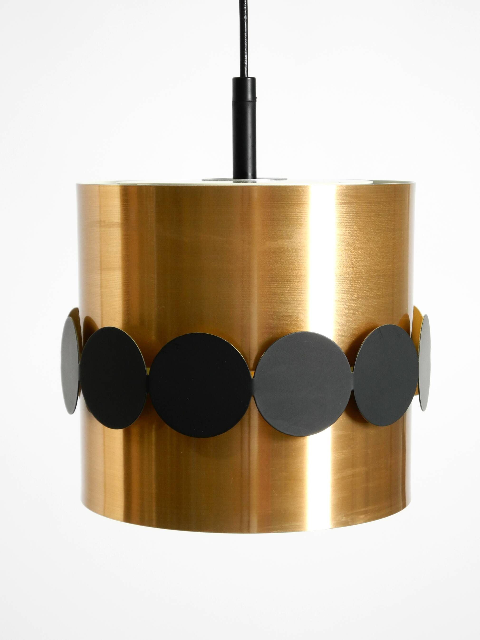 1960s Space Age pendant lamp by Doria, made of copper-anodized aluminum