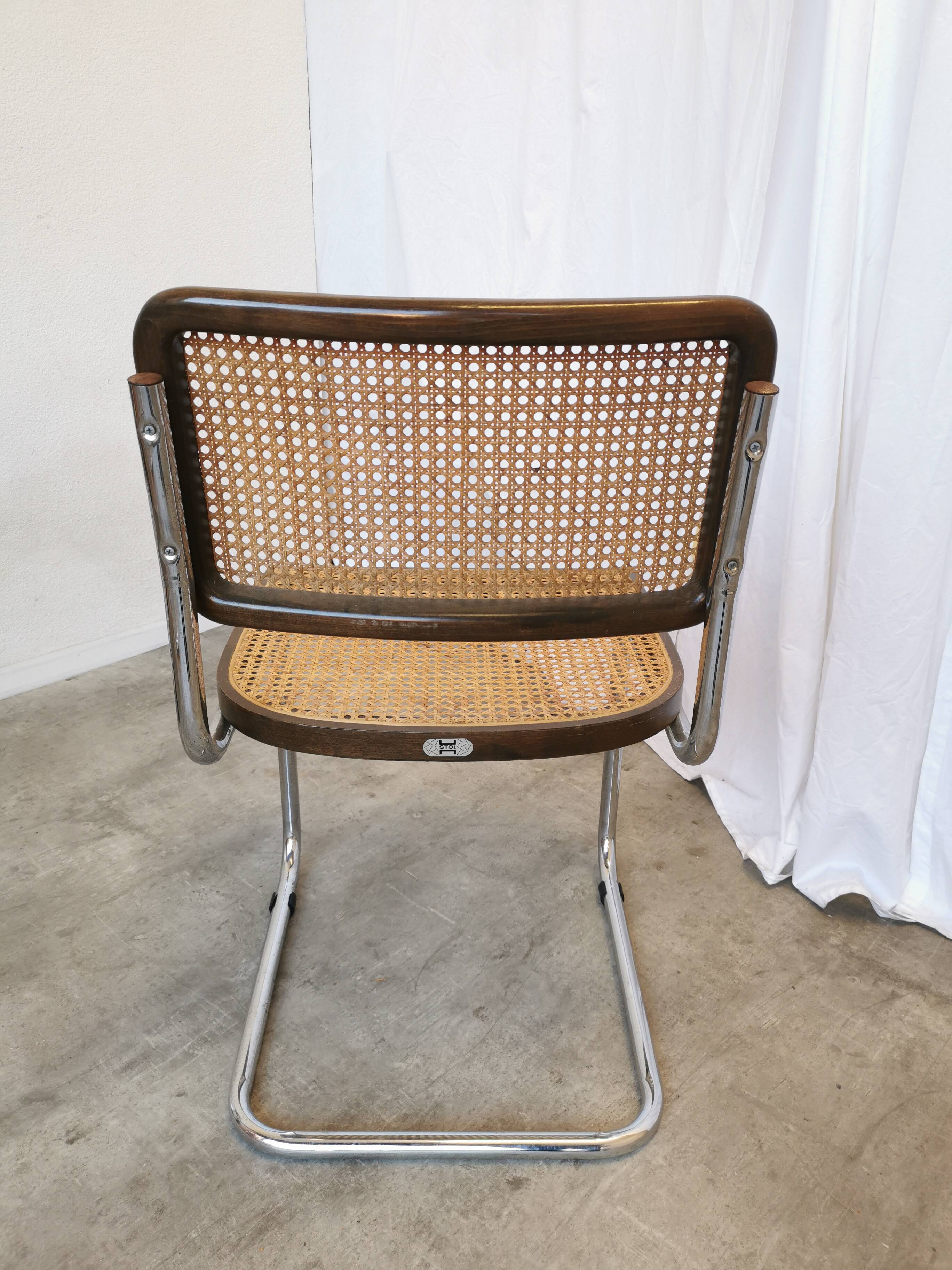 Vintage Cesca Cane Chair: 1970s Italian Mid-Century Modern Dining Office Ch