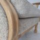1970s, Danish highback armchair, furniture wool, solid oak wood.