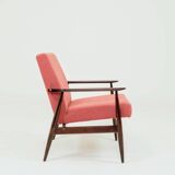 Mid-century modern armchair raspberry bouclé H. Lis