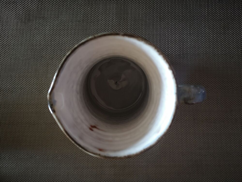 Enamelled ceramic pitcher - Signed Pérot